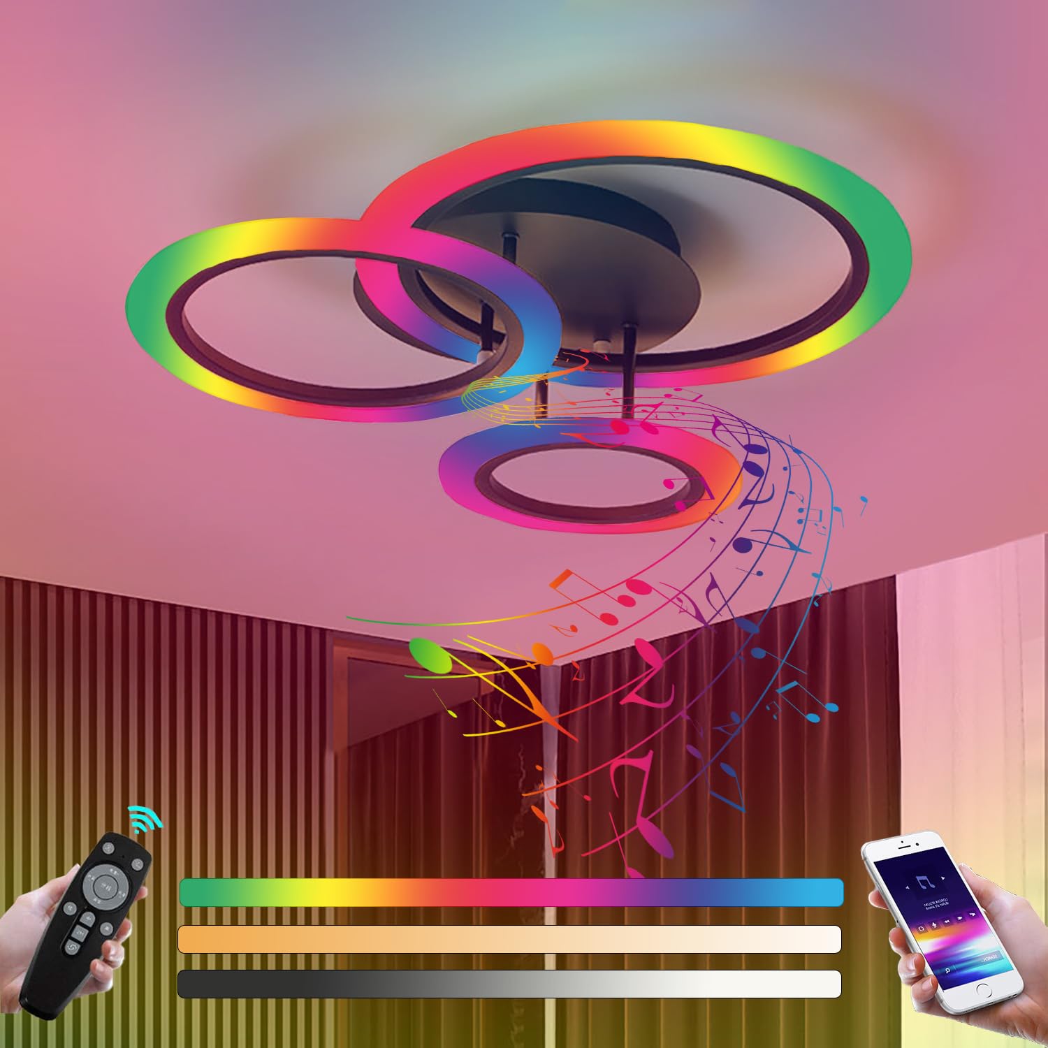 Lampada da Soffitto LED RGB con Altoparlante Bluetooth