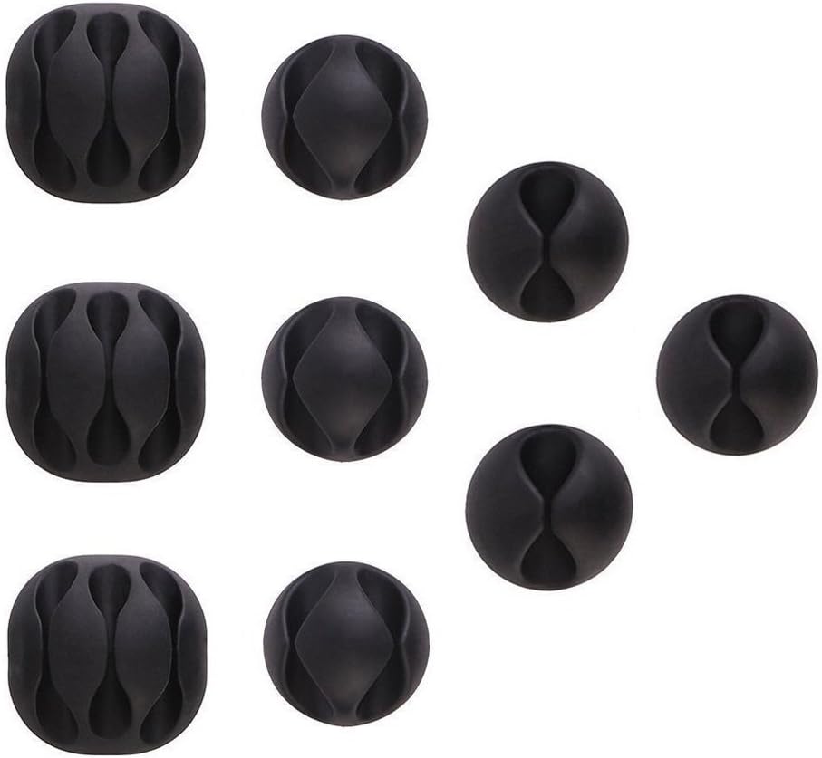 9 Pezzi Clip per Cavi con Adesivo Lunga Durata, Nero - immagine 1