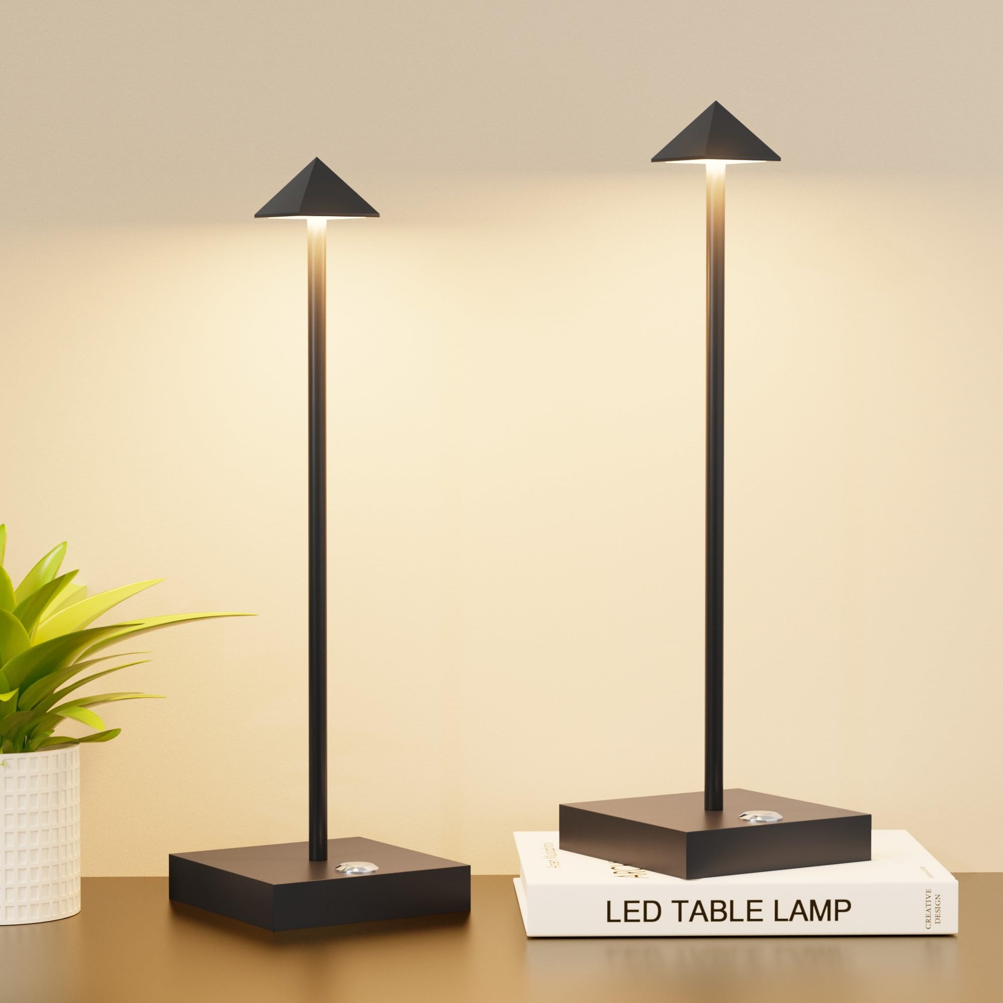 Aipsun 2 PCS Lampada da Tavolo Senza Fili Ricaricabile