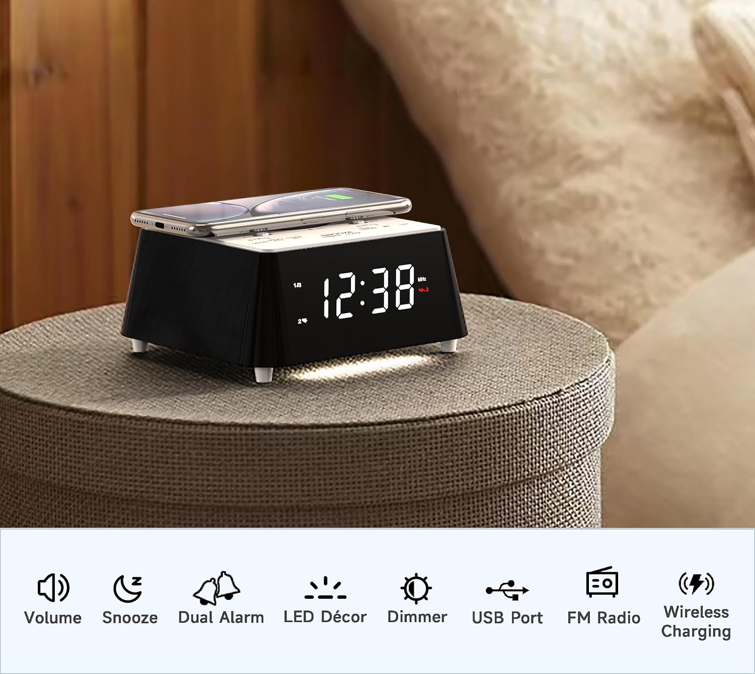 Itoma Radiosveglia con Ricarica Wireless e Bluetooth - immagine 2