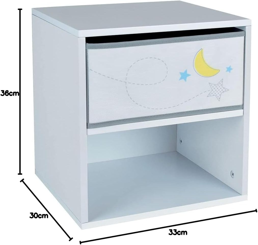Fun House Comodino con Cassetto per Bambini, Space - immagine 3