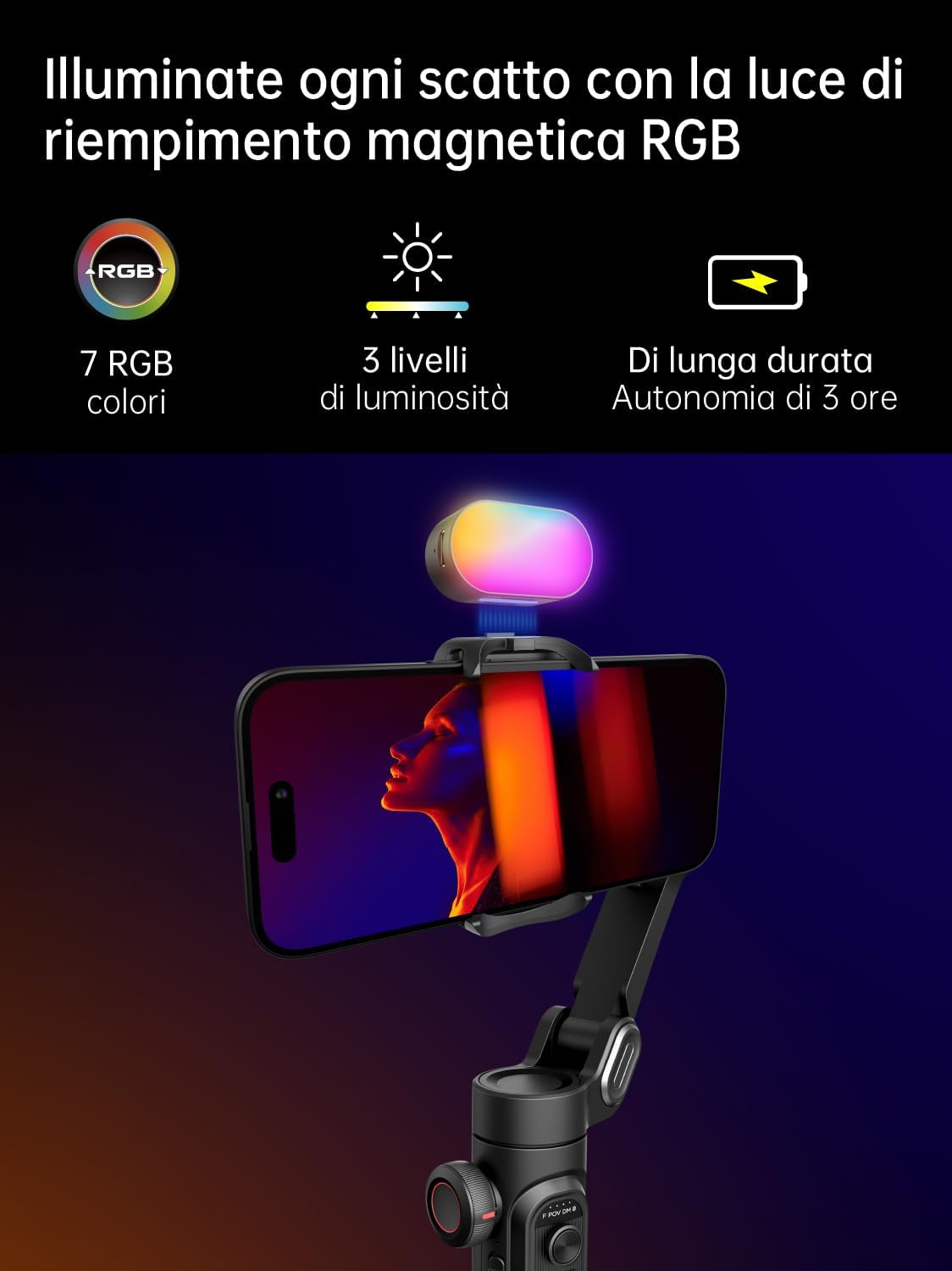 Aochuan Smart XE Kit - Stabilizzatore Gimbal Smartphone 3-Axis - immagine 2