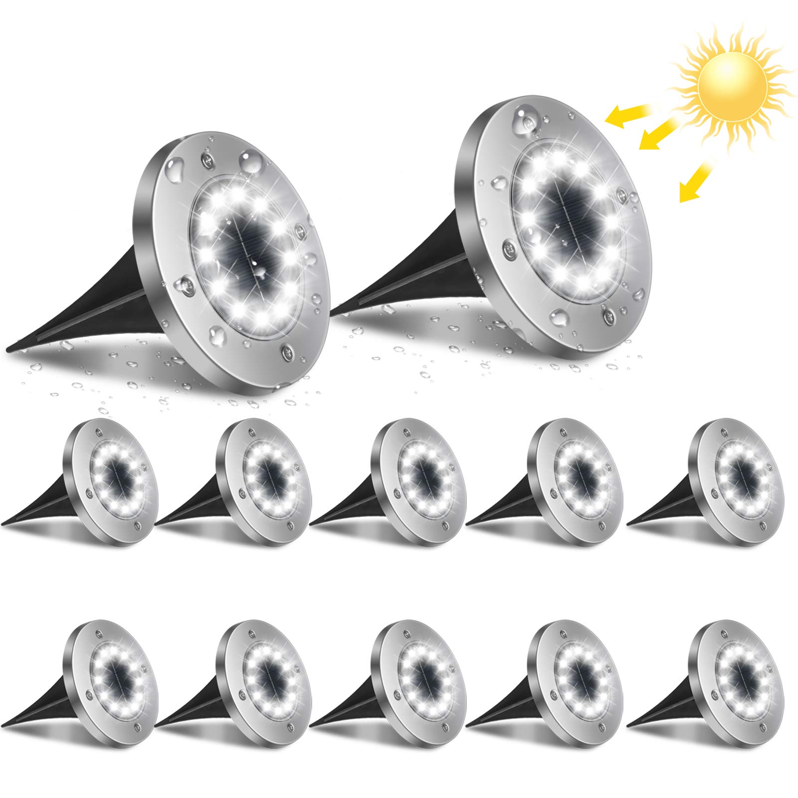 Flintronic Luci Solari Esterno 12 Pezzi 12 LED IP65