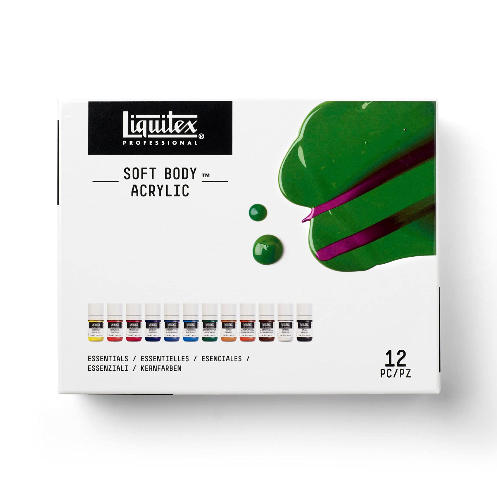 Liquitex Soft Body - Colori Acrilici Fini - Set di 12 Colori da 22 ml