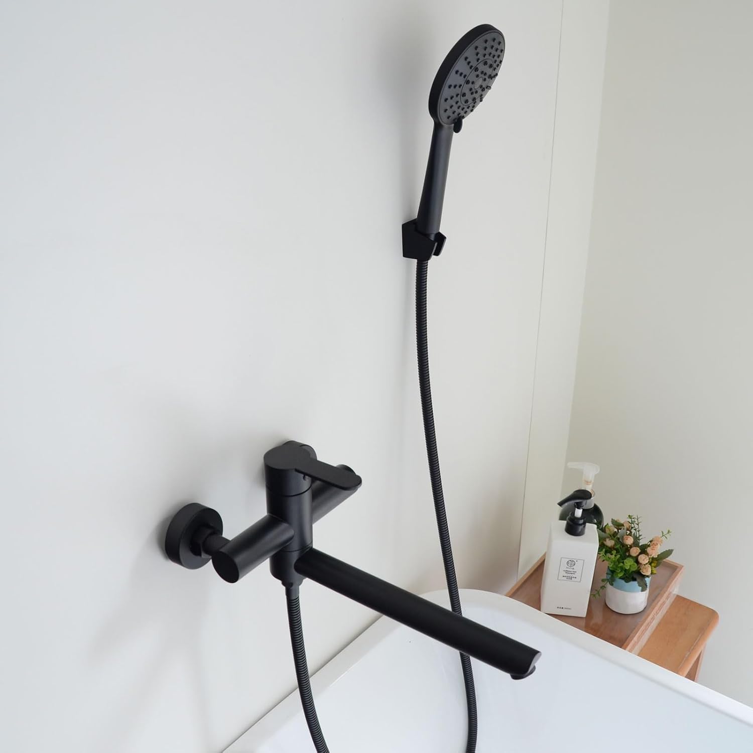 Phasat Rubinetto per Vasca da Bagno con Doccetta, Nero - immagine 8