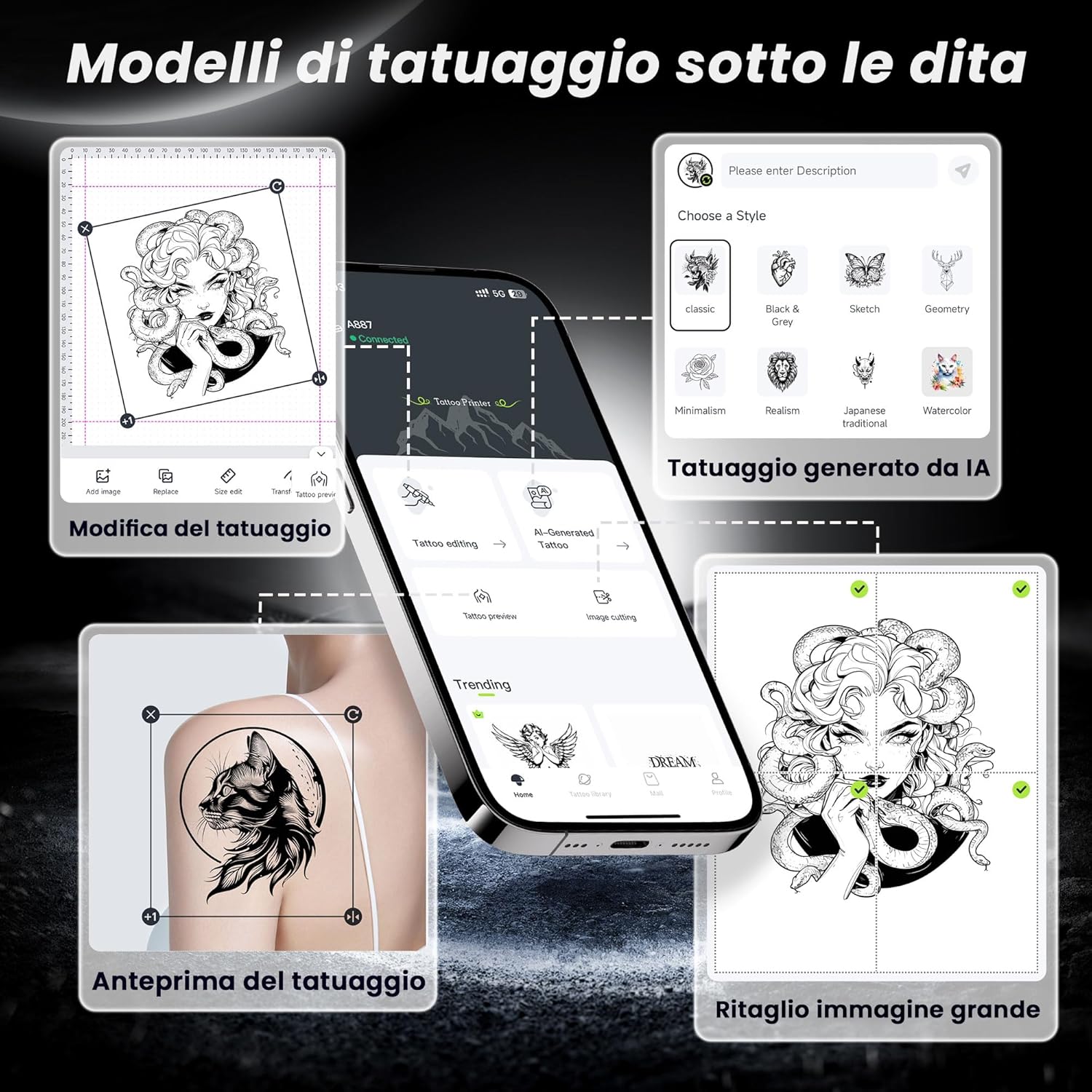 Tattmuse Stampante Stencil Tattoo Bluetooth - immagine 4