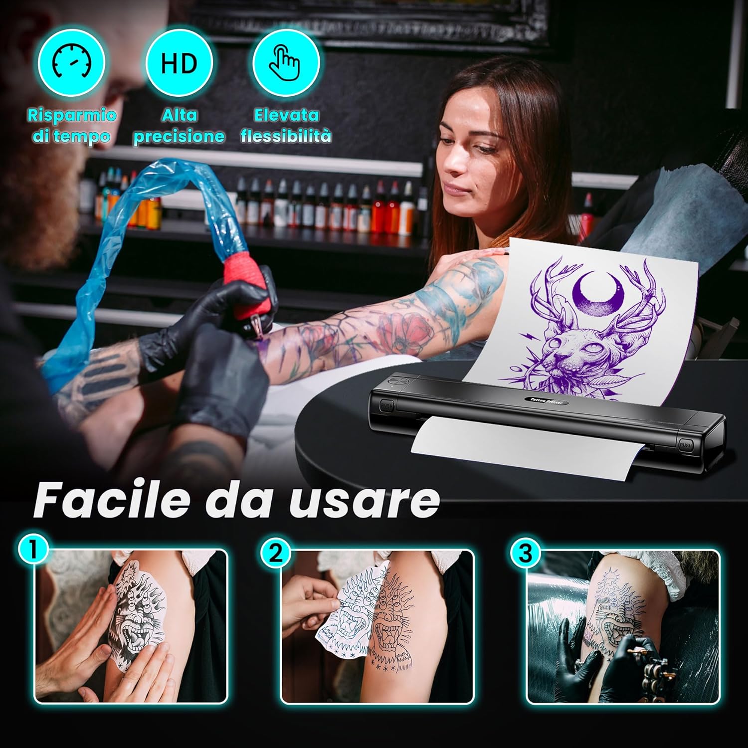 Tattmuse Stampante Stencil Tattoo Bluetooth - immagine 5