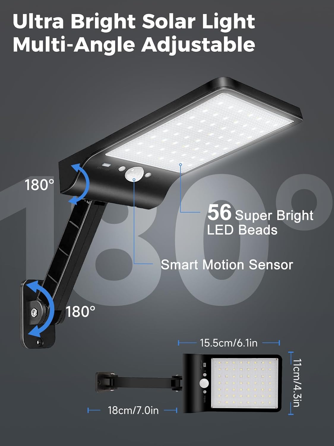 Moman Lampada Solare da Esterno 56 LED con Sensore di Movimento - immagine 7