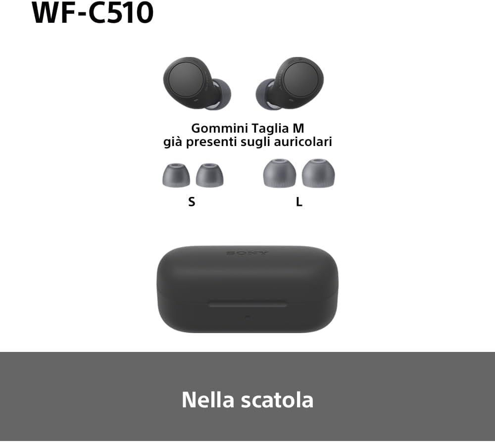 Sony WFC510 - Cuffie True Wireless Bluetooth, Nero - immagine 14