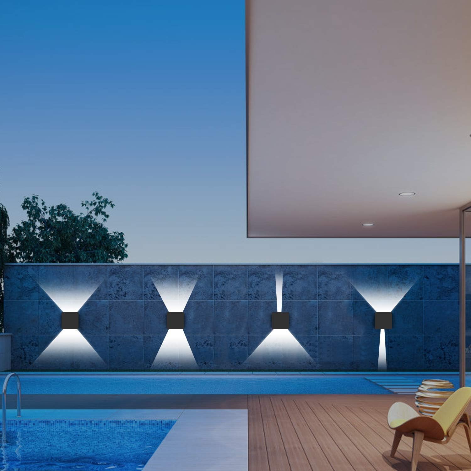 Kingwei Lampada da Parete 12W Bianco Freddo (4 Pezzi) - immagine 3