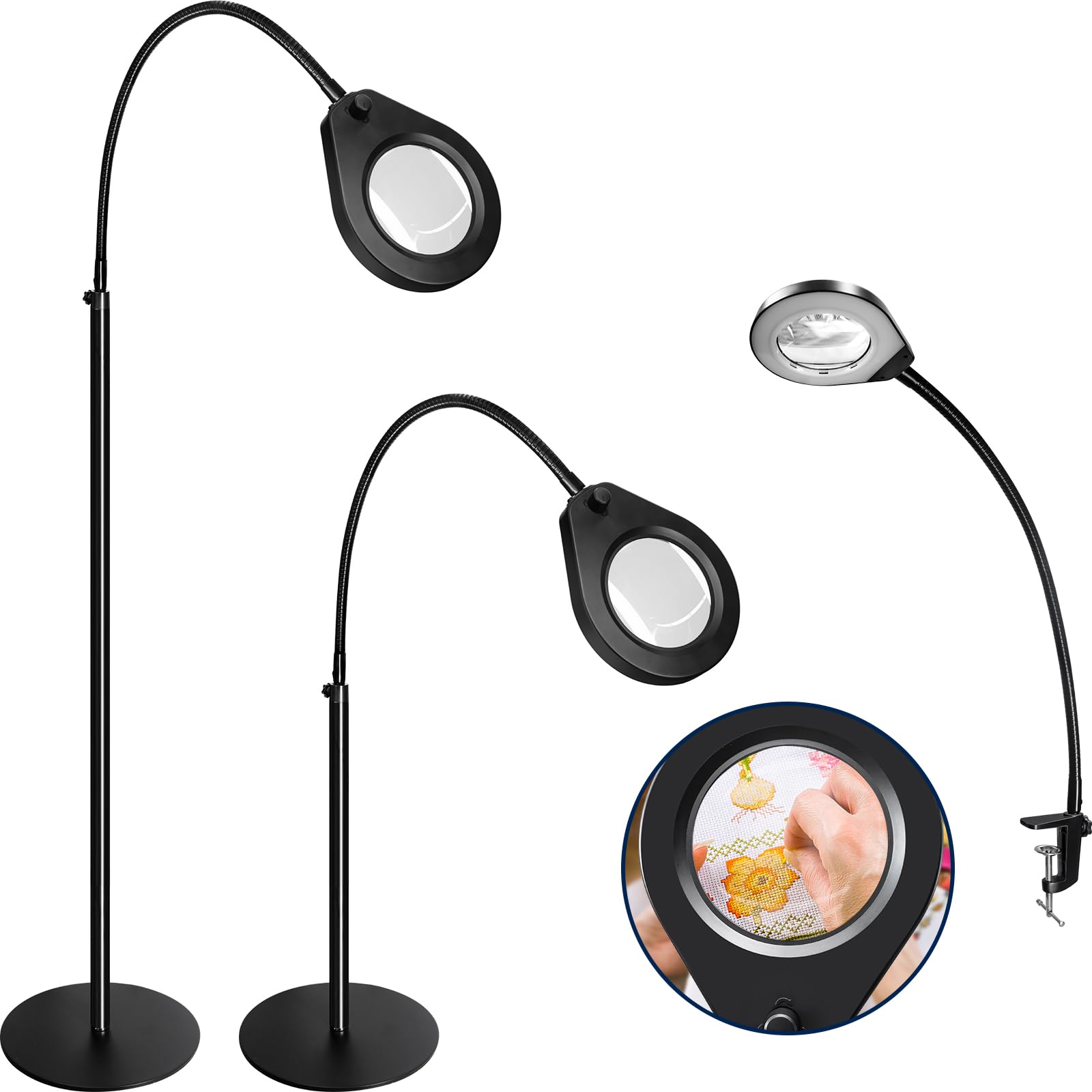 Beyamz - Lampada da Terra LED con Lente Ingrandimento 5X
