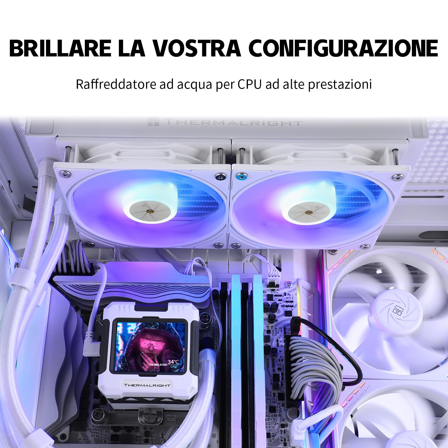 Tr FW 240 Bianco ARGB Raffreddatore CPU a Liquido - immagine 4