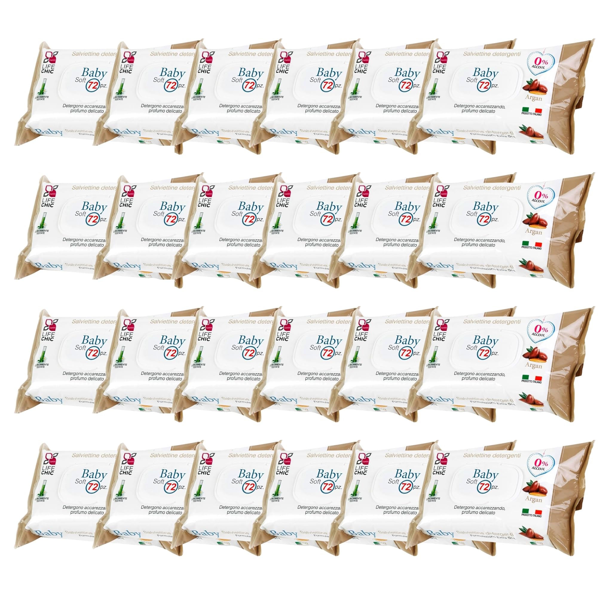 Salviette Baby con Argan per Pelli Sensibili, 1728 pezzi