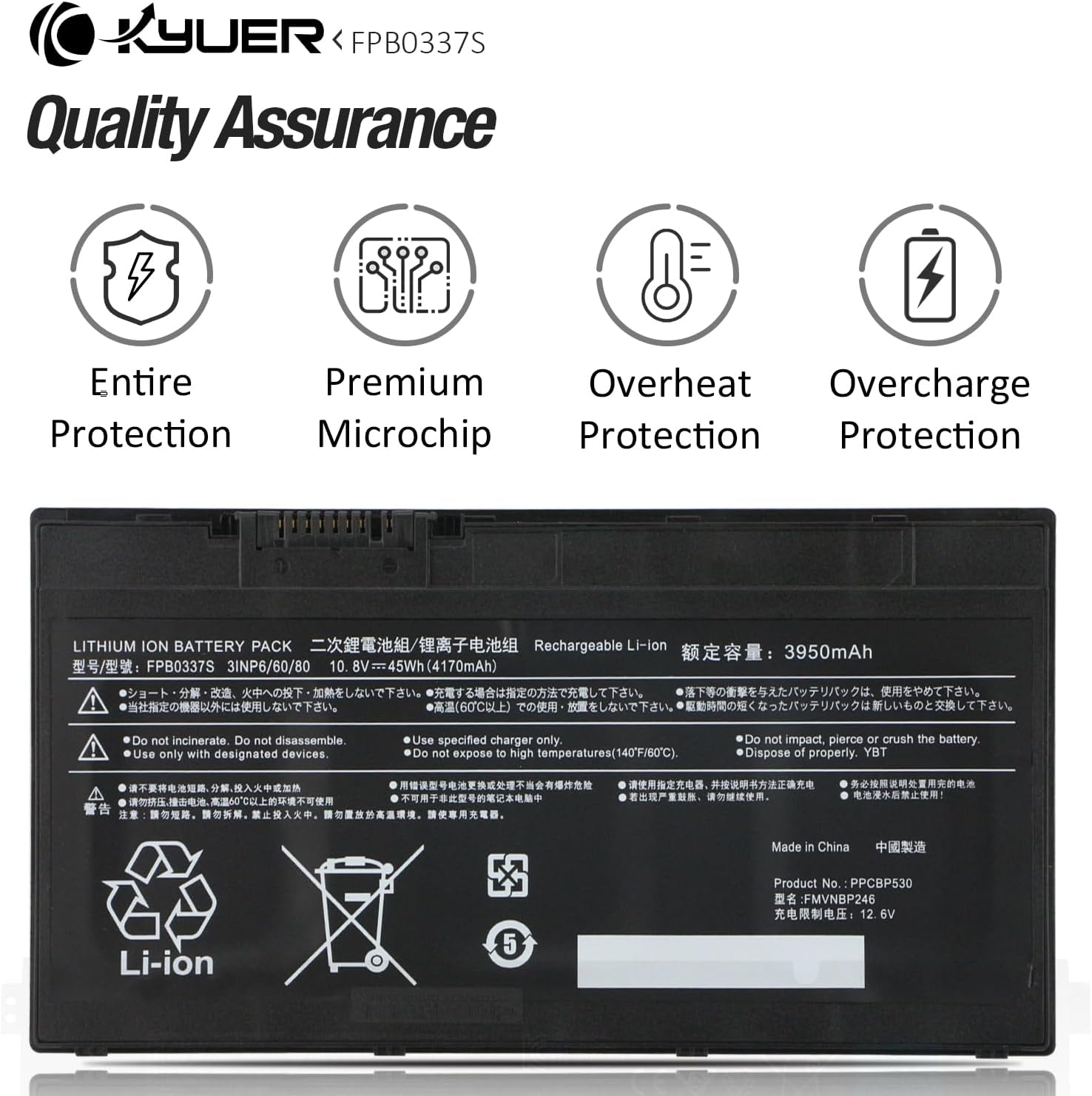 K Kyuer Batteria Laptop 45Wh per Fujitsu Lifebook - immagine 5