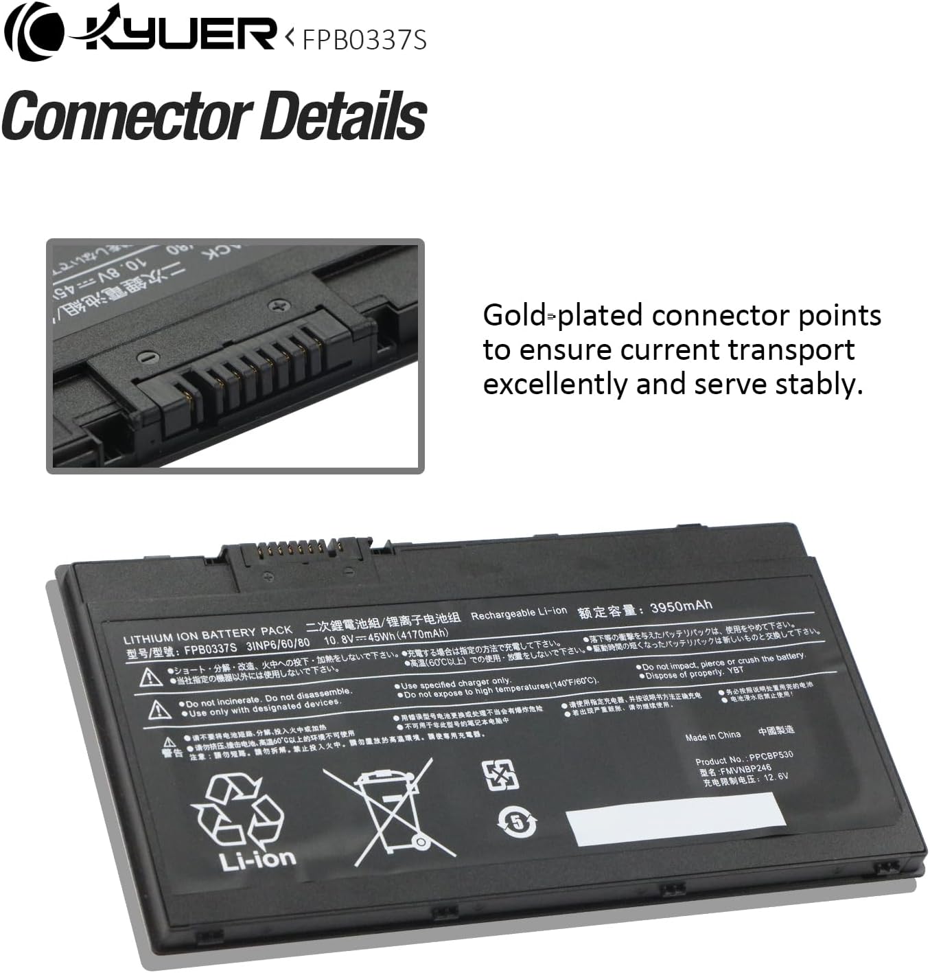 K Kyuer Batteria Laptop 45Wh per Fujitsu Lifebook - immagine 6