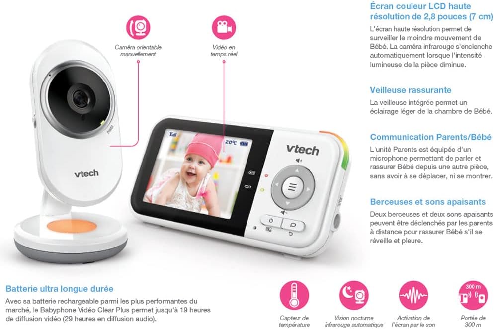 Vtech BM3254 - Baby Video Clear Plus - Schermo 2.8" - immagine 3