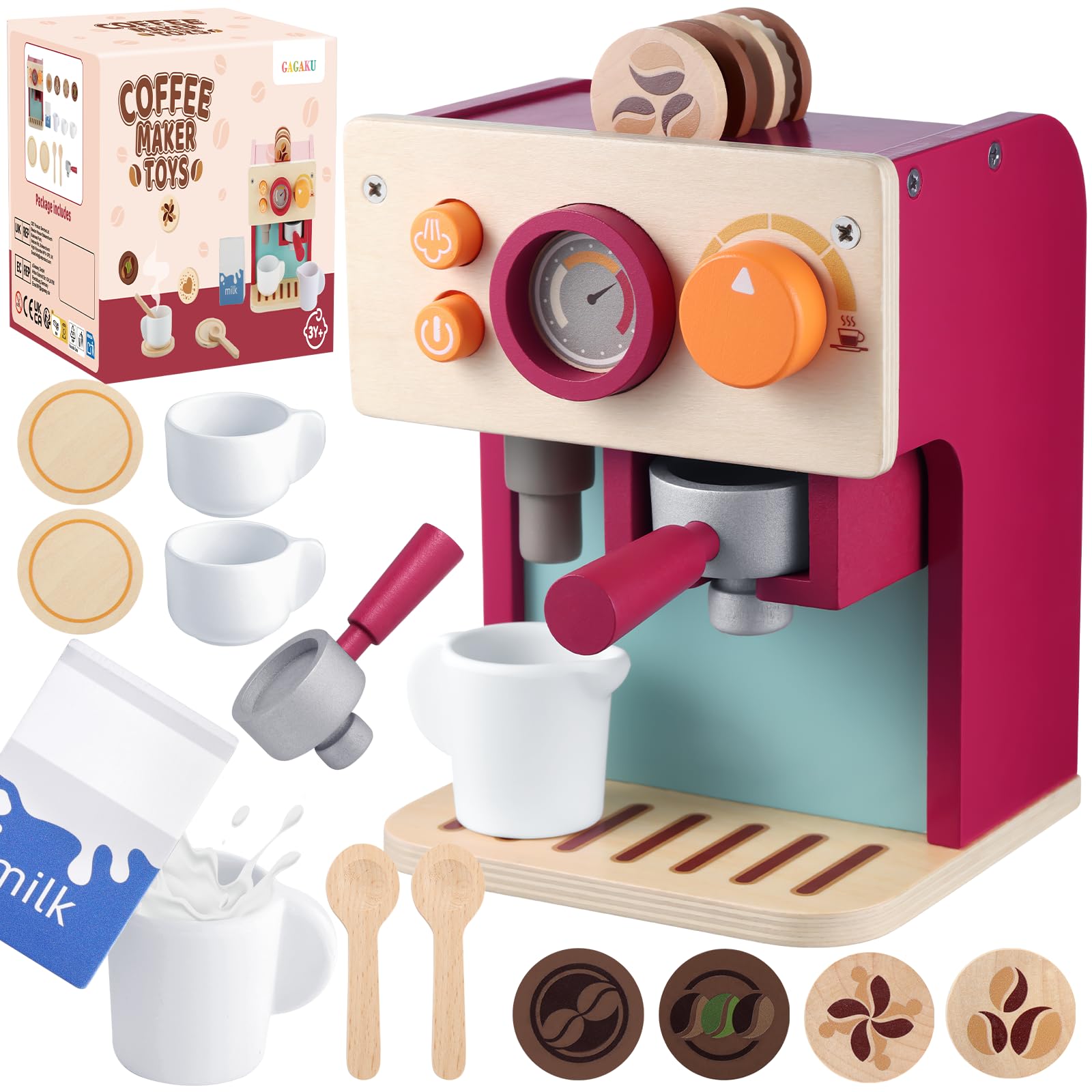 GAGAKU Macchina da Caffè in Legno per Bambini