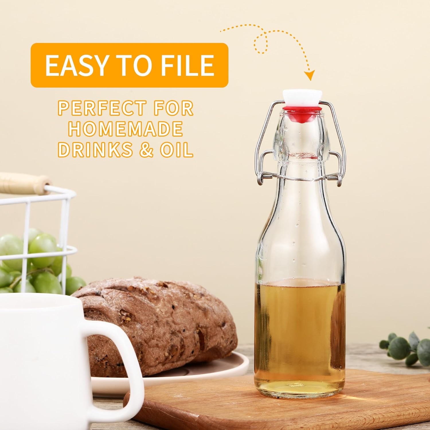 Set 10 Bottiglie in Vetro 250ml con Tappo Ermetico - immagine 5