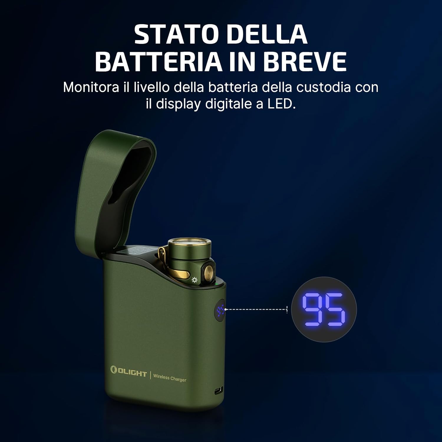 OLIGHT Baton 4 kit - Torcia EDC 1300lm con Scatola Ricarica, Verde - immagine 5