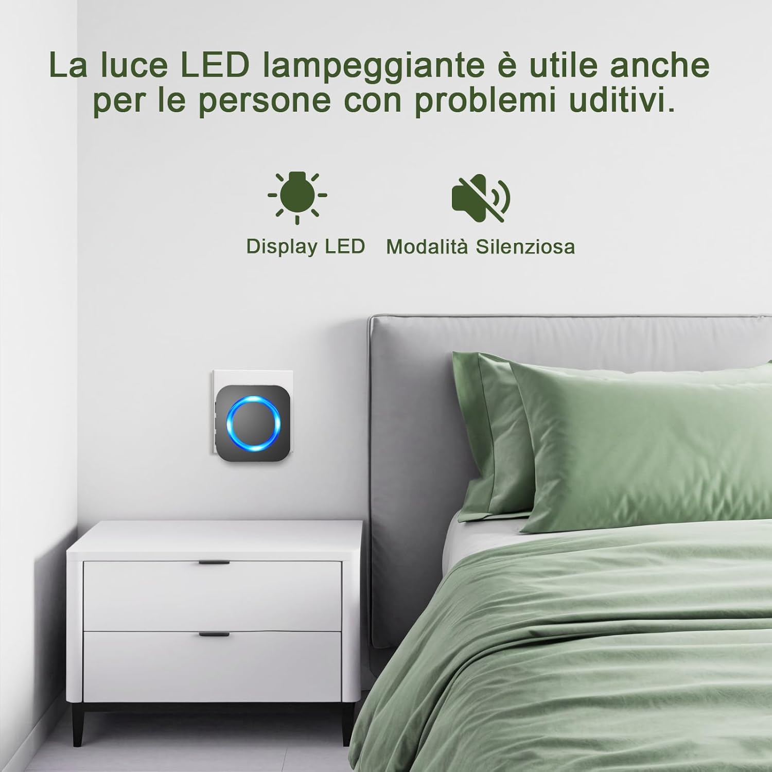 SURFOU Campanello Senza Fili da Esterno 400m, Nero - immagine 5