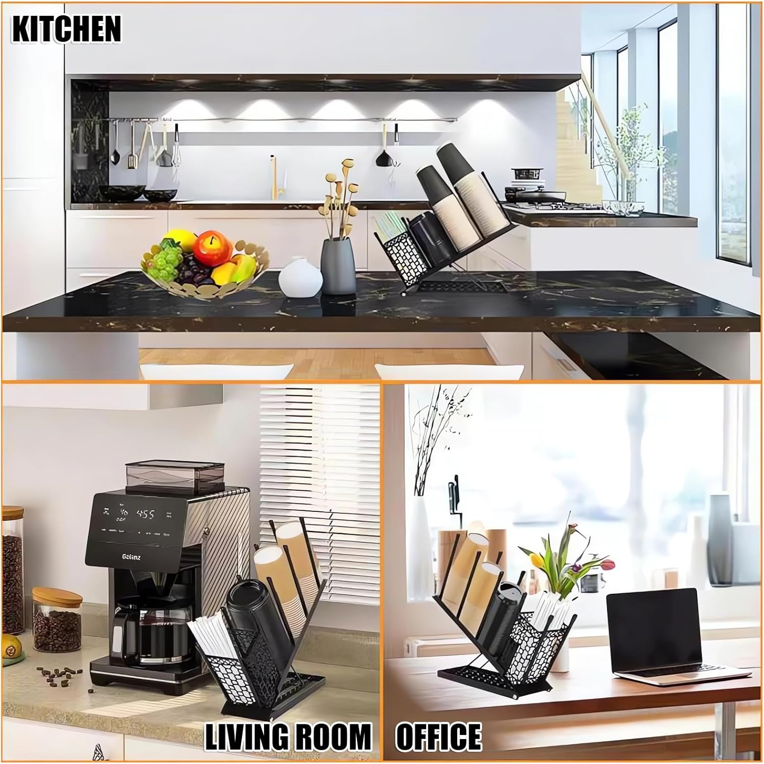 Porta Bicchierini Caffè - Organizer da Caffetteria 4 Scomparti - immagine 2