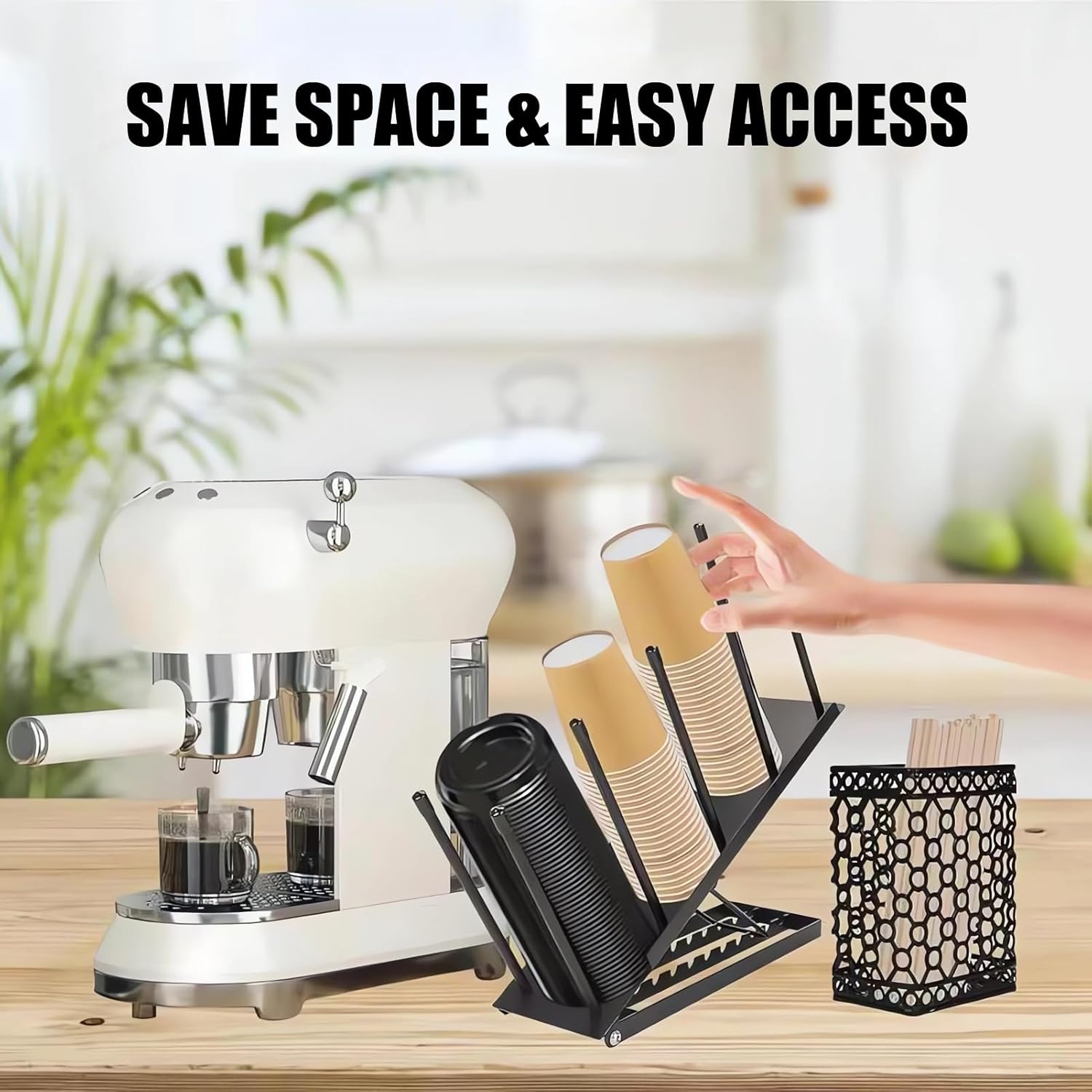 Porta Bicchierini Caffè - Organizer da Caffetteria 4 Scomparti - immagine 6