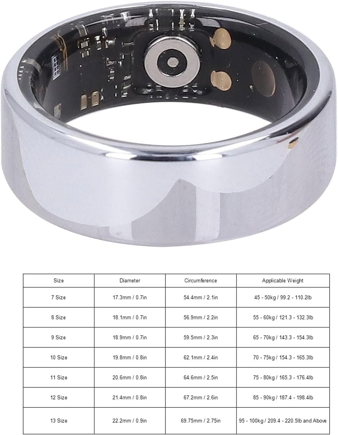 Vikye Smart Ring Health Tracker - Anello Fitness, Silver - immagine 6