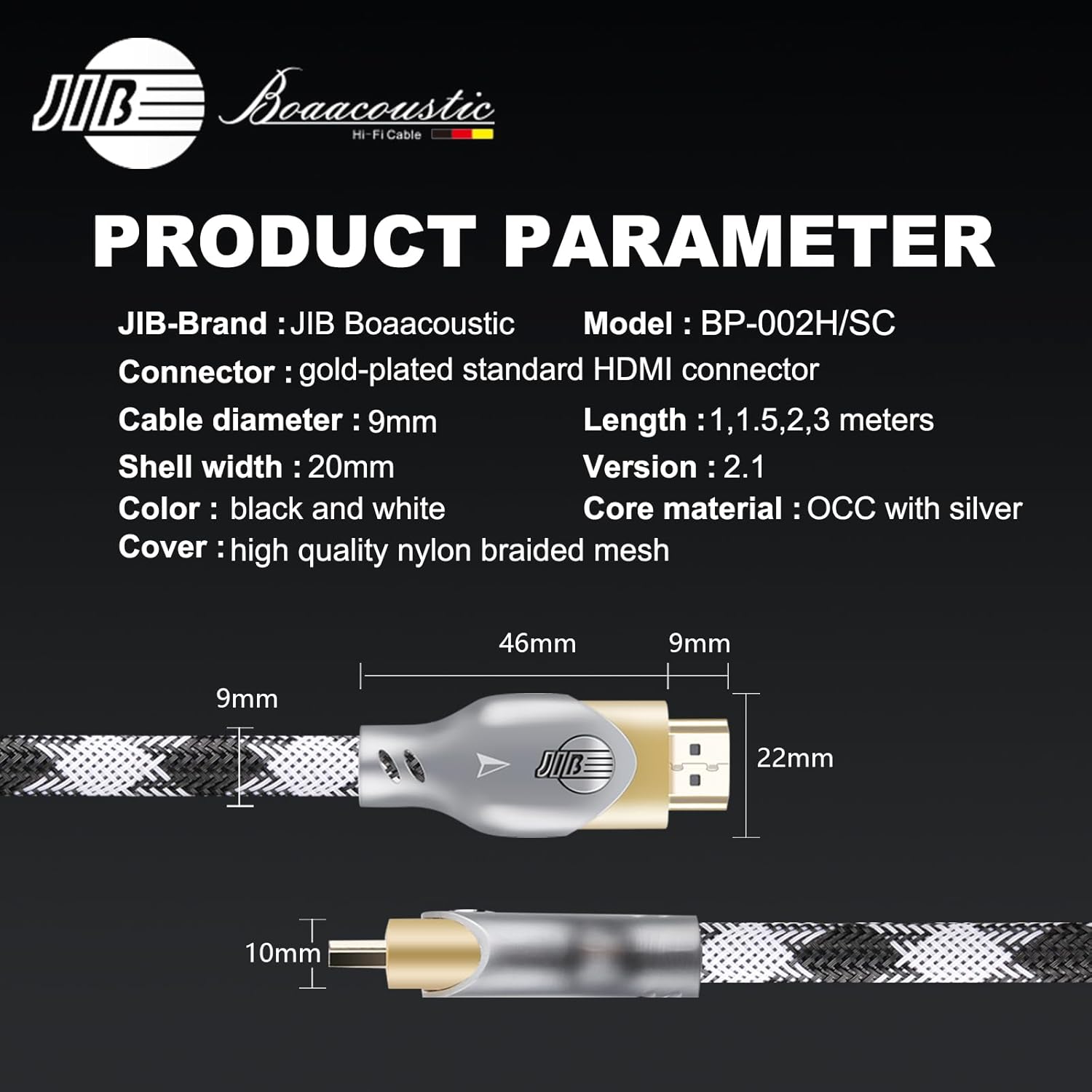 Boaacoustic JIB Cavo HDMI 2.1 Audiofilo 1m - immagine 2