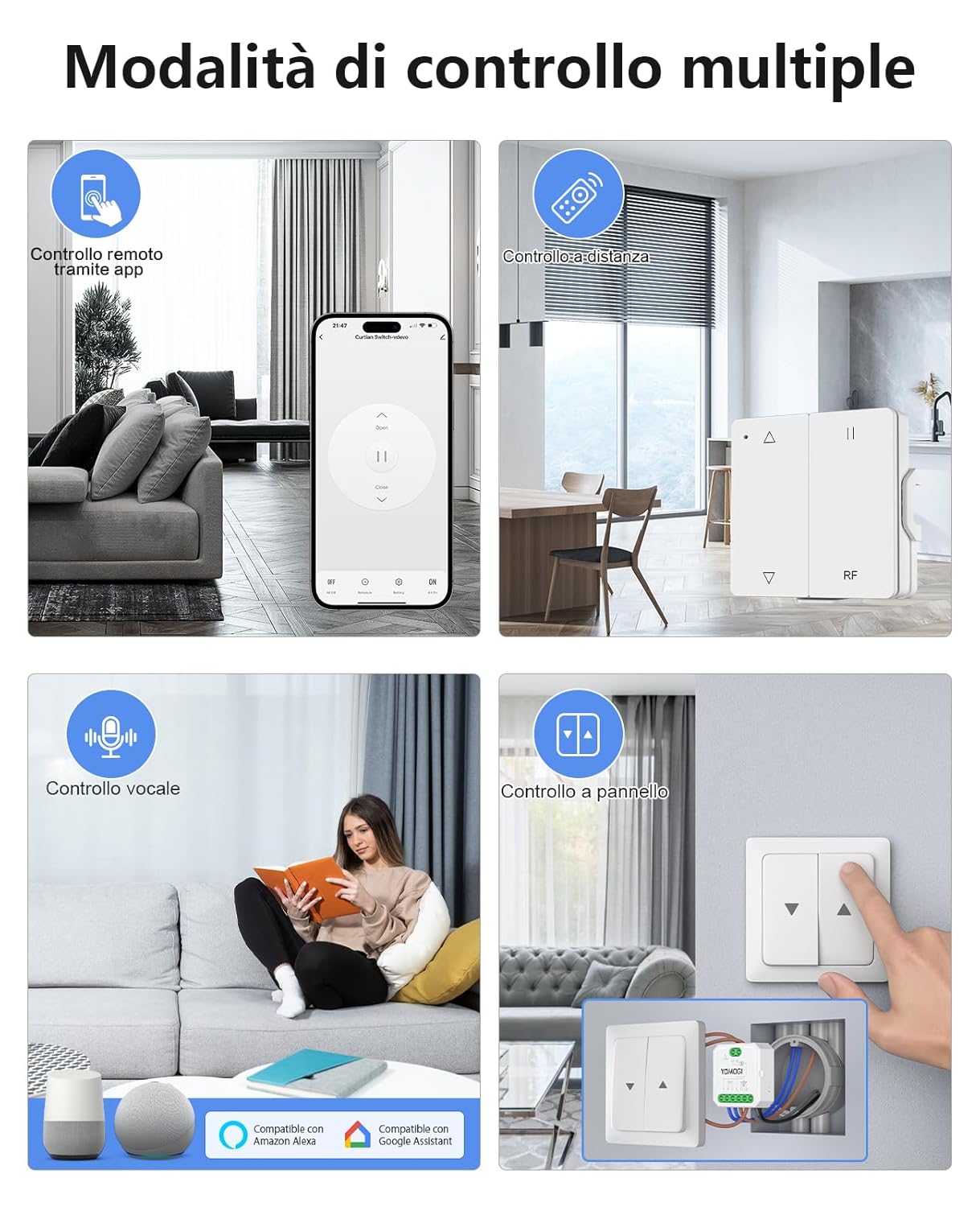 Yomogi Modulo Tapparella WiFi con Telecomando RF (4 Pack) - immagine 2