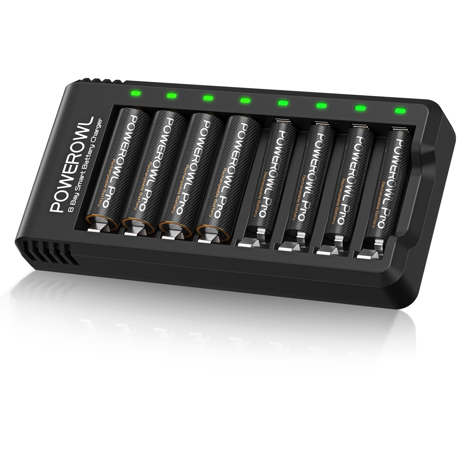 Powerowl - Batterie Ricaricabili Pro AA AAA con Caricabatterie