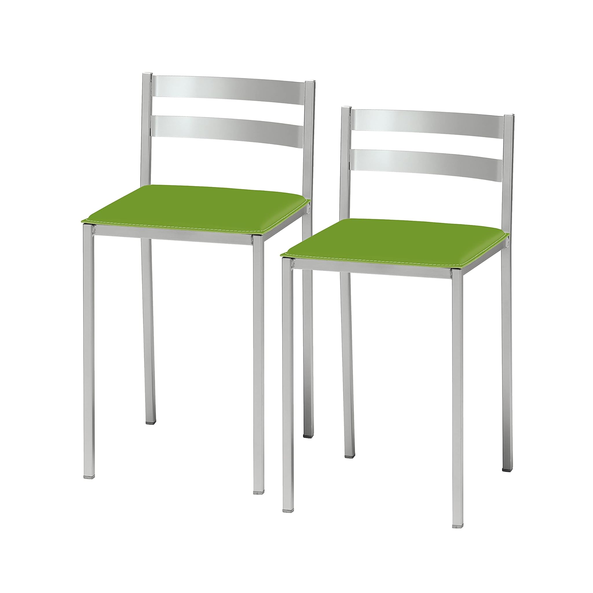 Astimesa Due Sgabelli da Cucina con Schienale Basso, Verde
