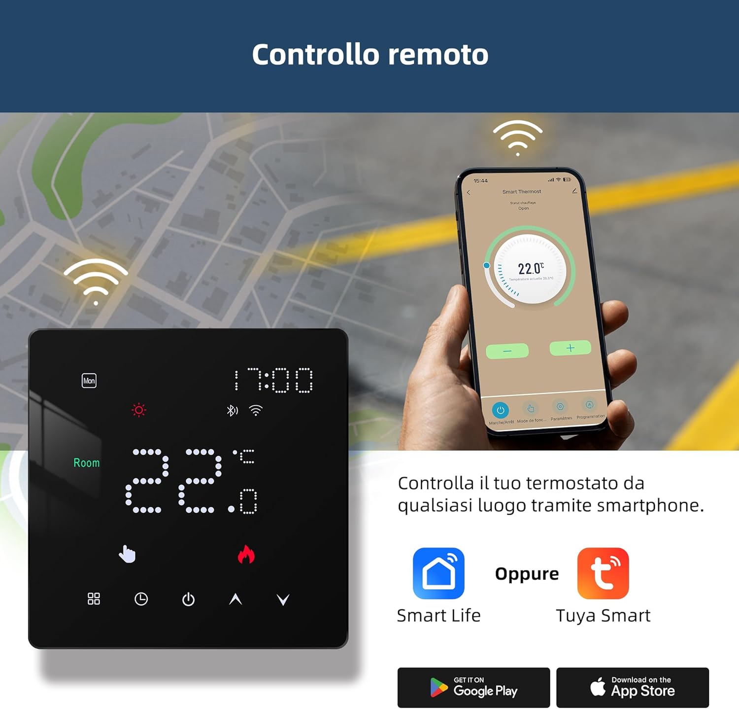 Termostato WiFi Beok Boiler 230V, Nero - immagine 6