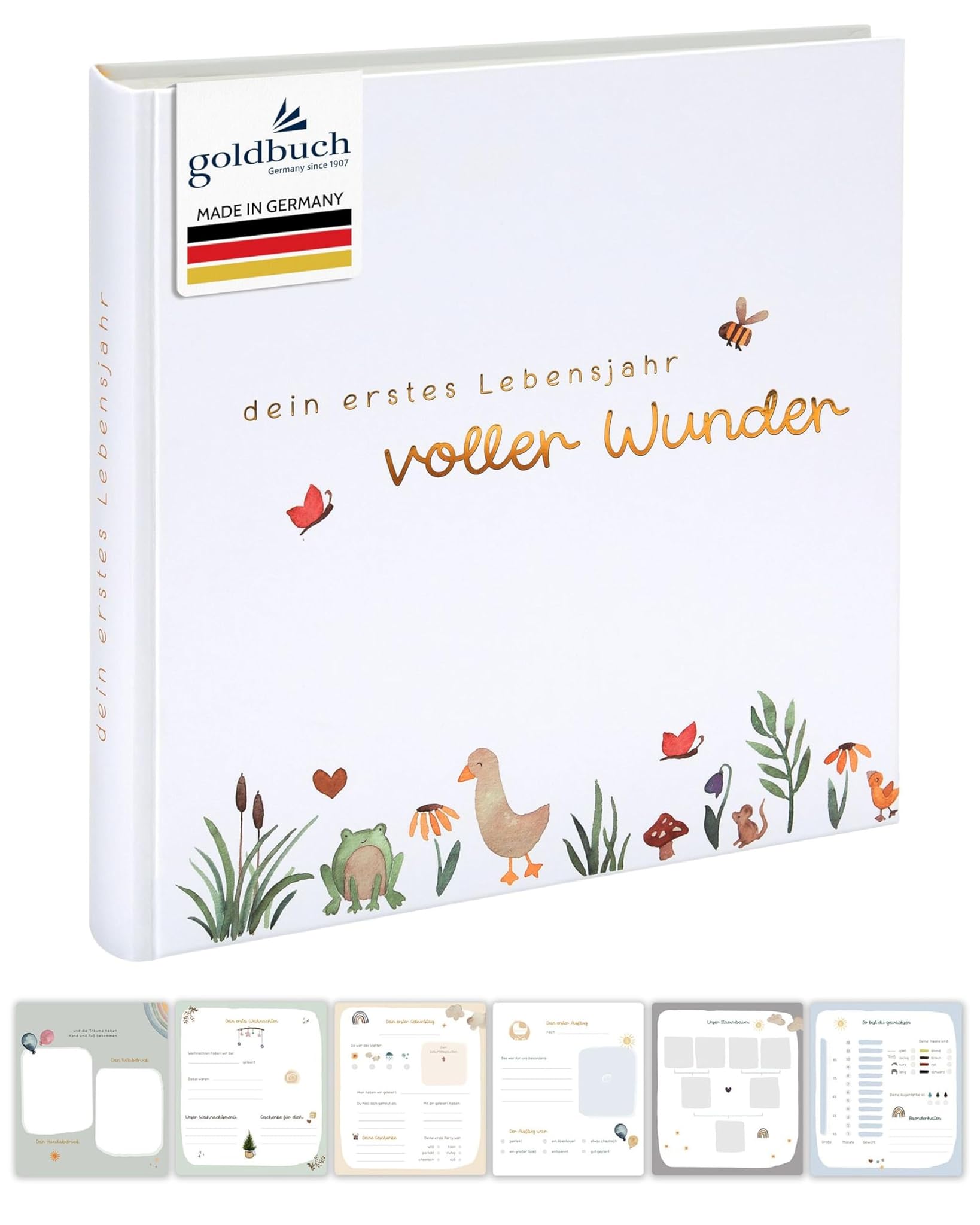 Goldbuch 15 513 - Album Fotografico Floreale, 58 Pagine, Bianco