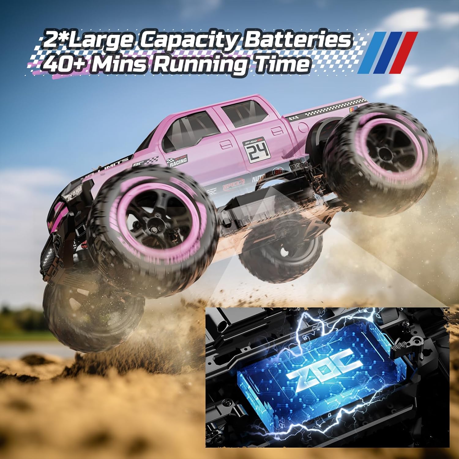 DEERC Macchina Telecomandata 1:10 Fuoristrada 4x4 - immagine 4