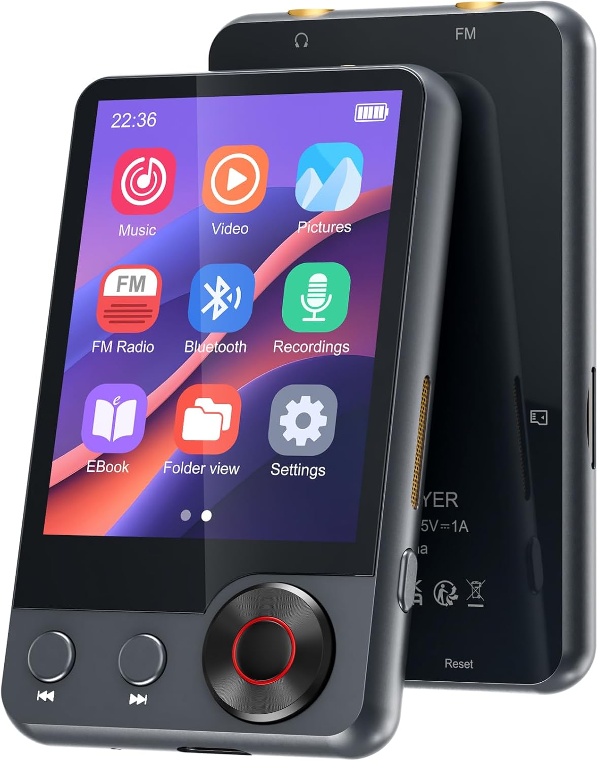 Lettore MP3 128GB con Bluetooth 5.3 Touchscreen 2.4" - immagine 1