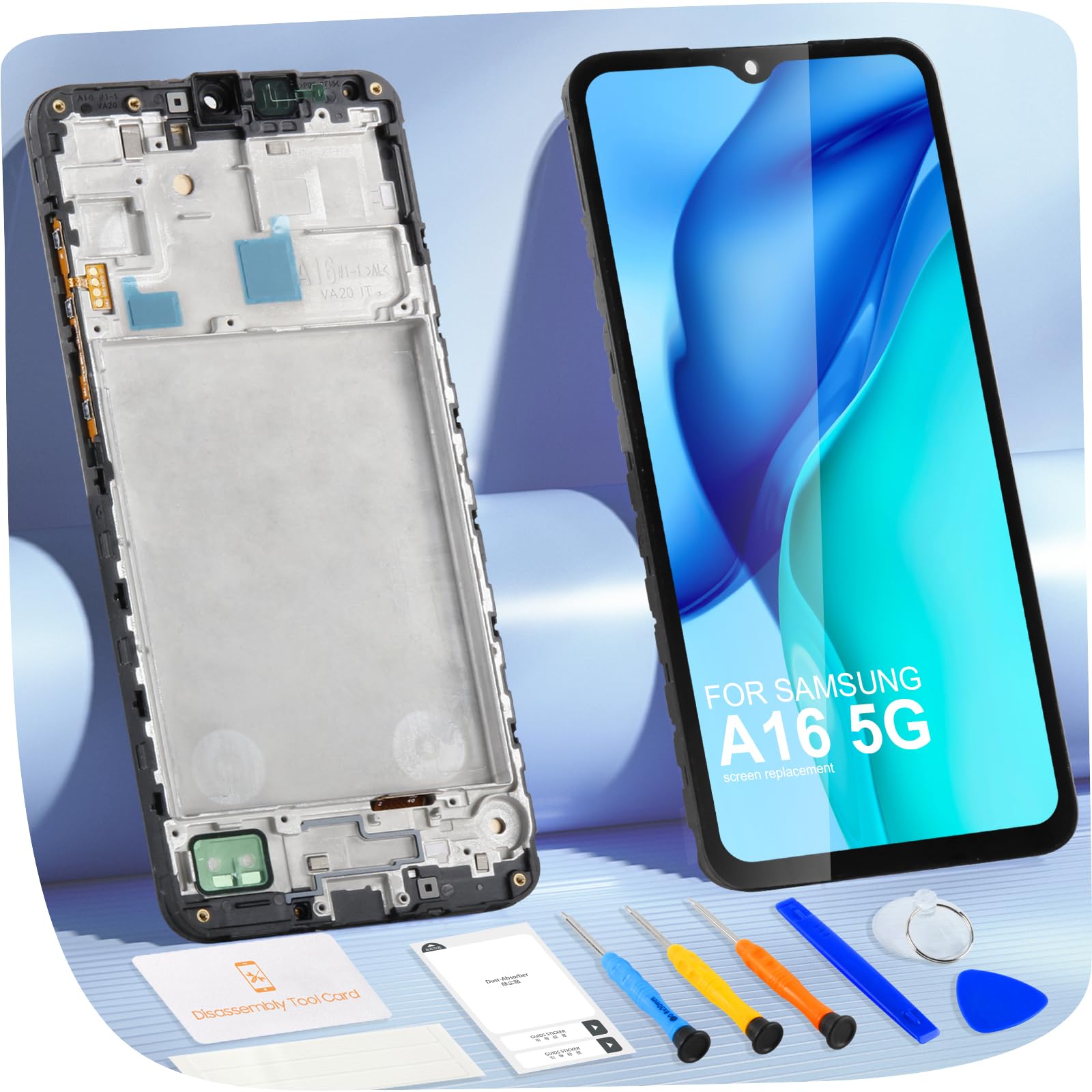 Schermo LCD per Samsung Galaxy A16 5G, Nero con Telaio