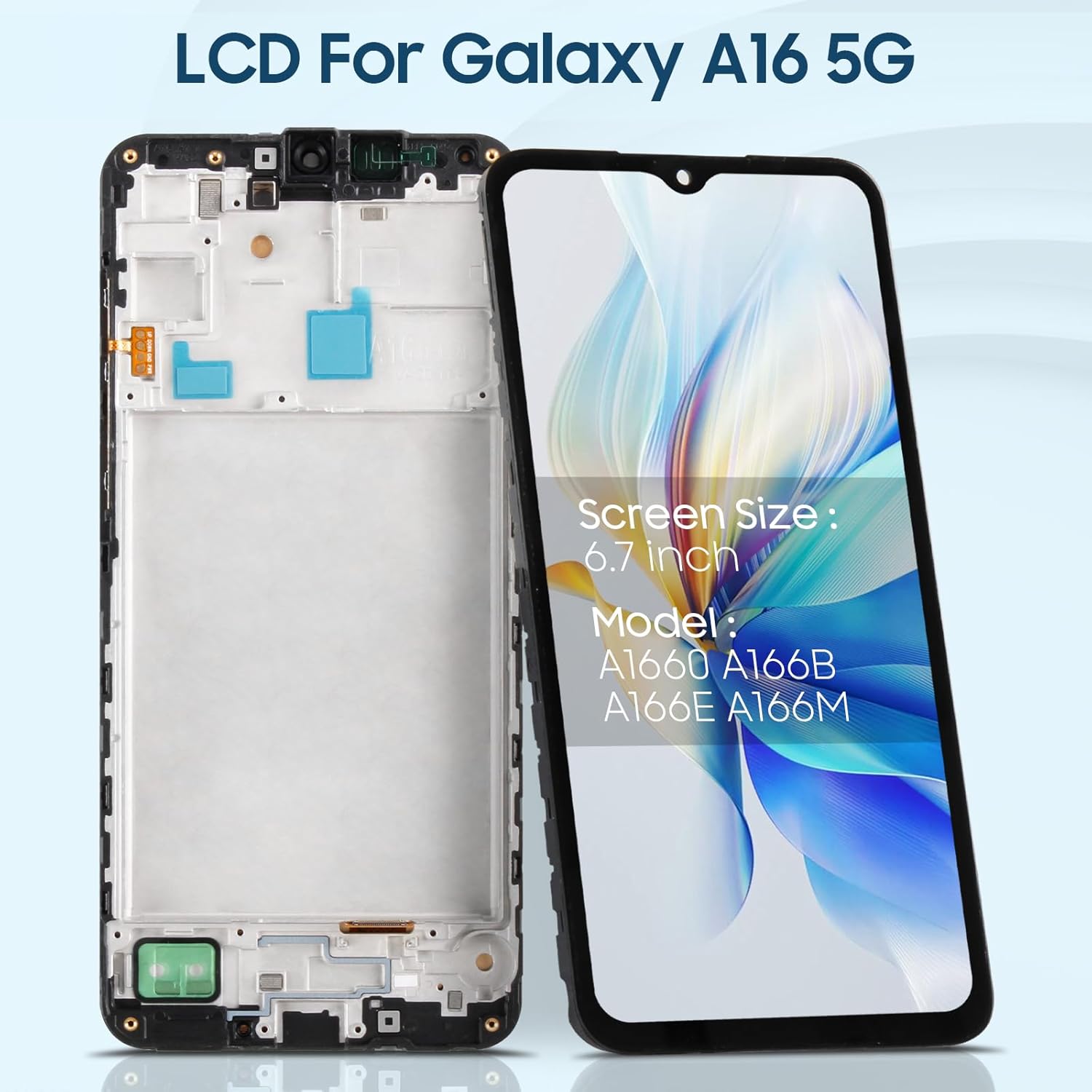 Schermo LCD per Samsung Galaxy A16 5G, Nero con Telaio - immagine 2