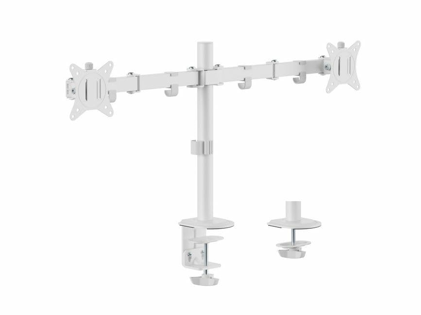 Equip 650167 - Supporto da Tavolo Snodato Doppio Monitor, Bianco
