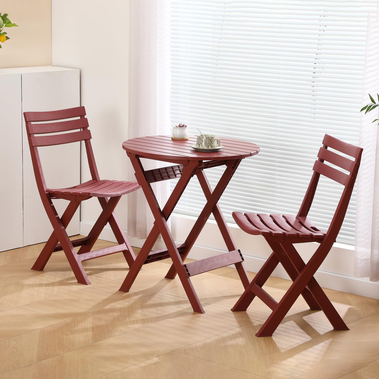 Kaihaowin Set Bistrot Pieghevole 3 Pezzi, Rosso