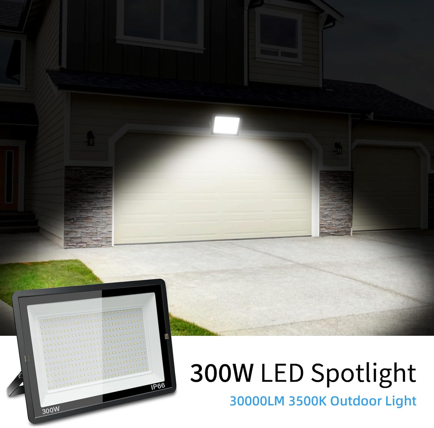 Proiettore LED per Esterni 300W 30000lm 6500K - immagine 2