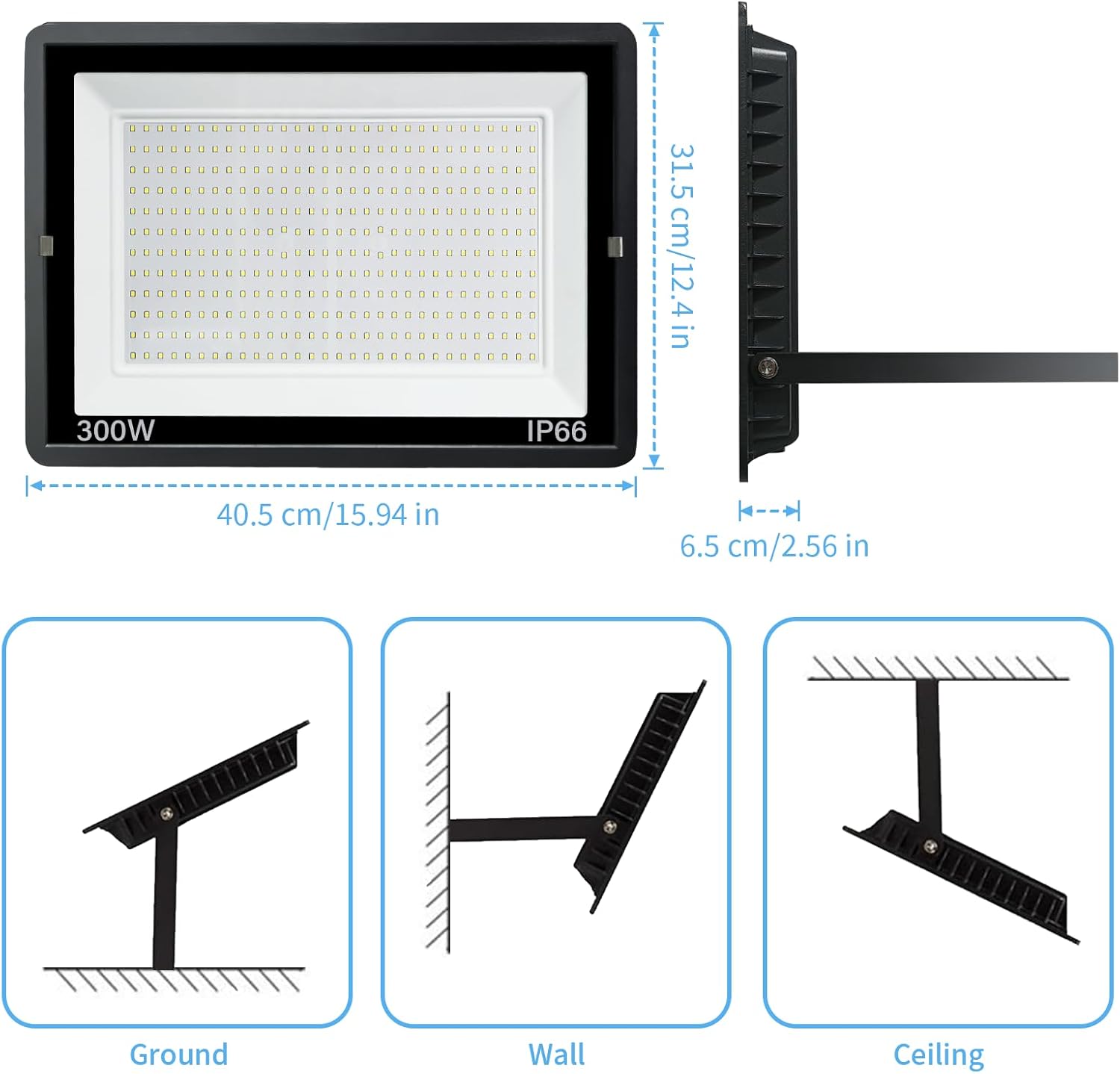Proiettore LED per Esterni 300W 30000lm 6500K - immagine 5