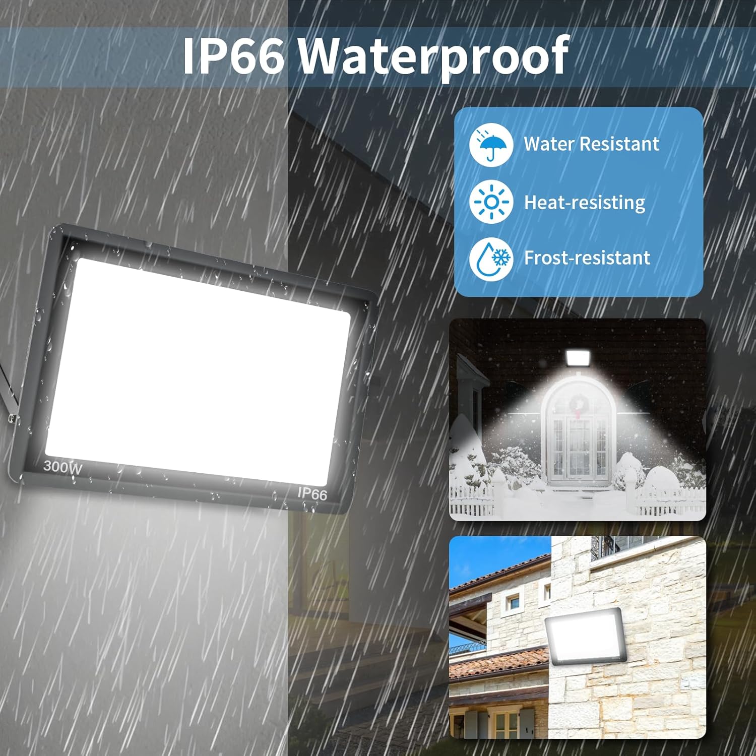 Proiettore LED per Esterni 300W 30000lm 6500K - immagine 6