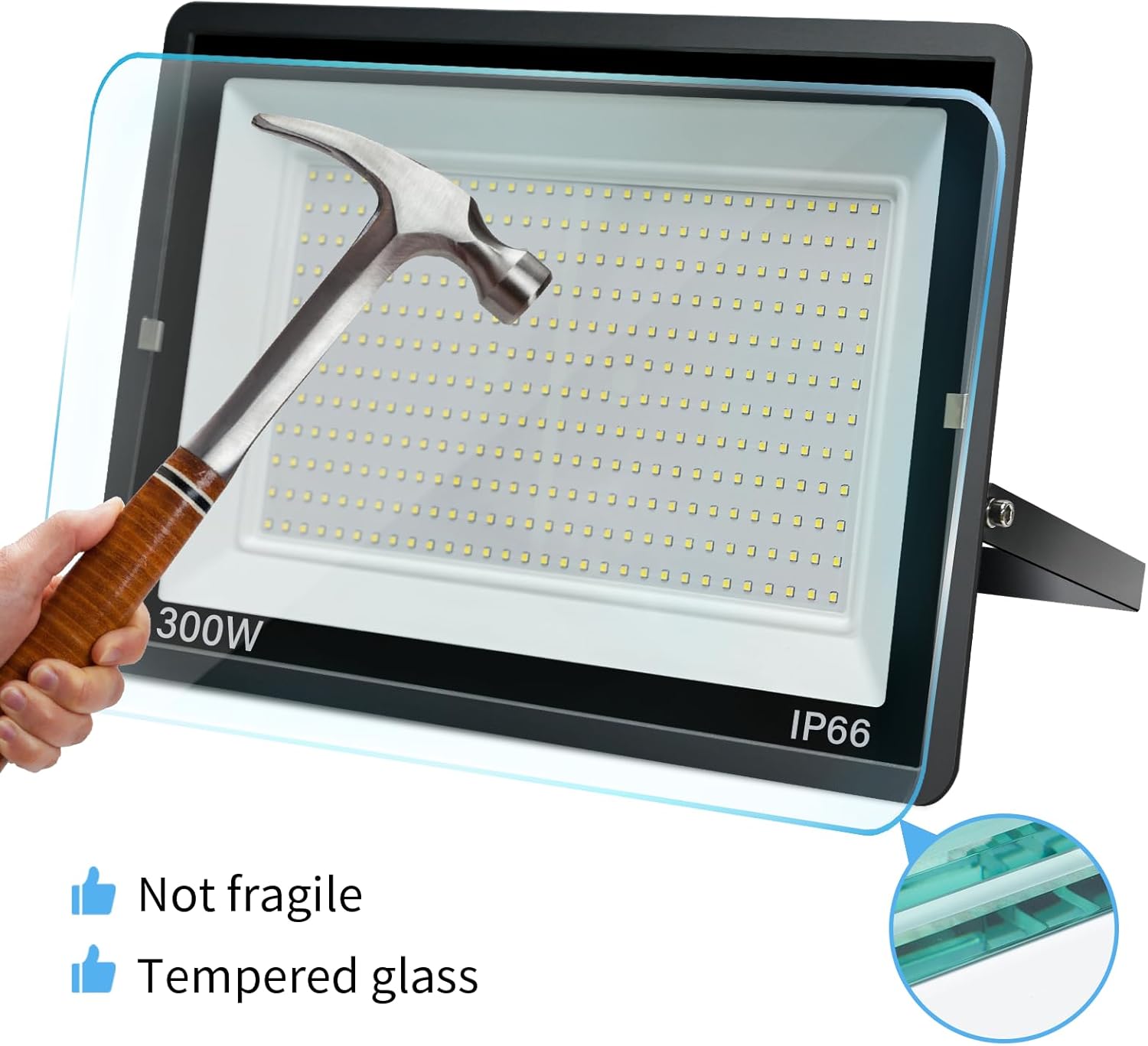 Proiettore LED per Esterni 300W 30000lm 6500K - immagine 7