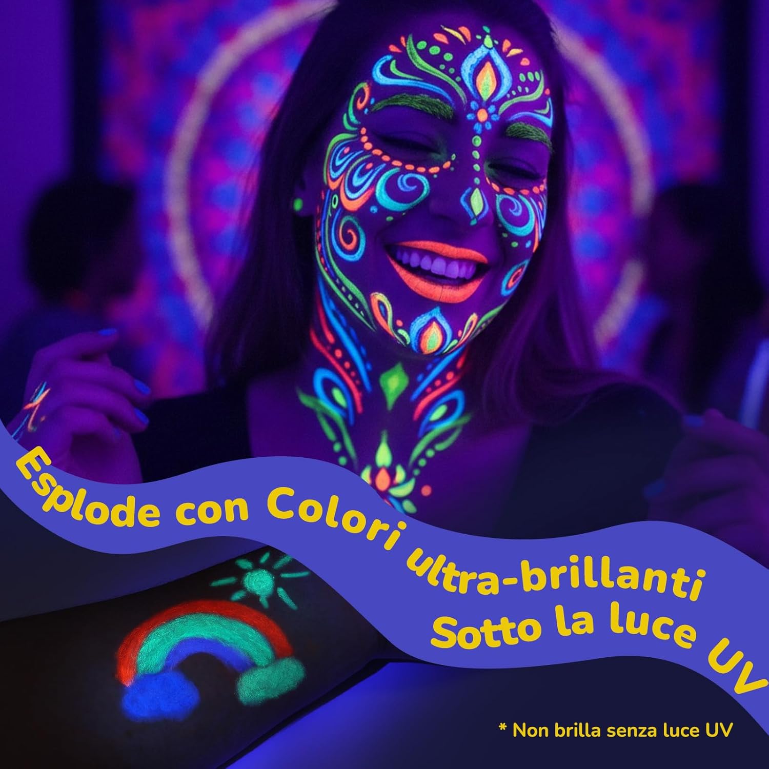 Beesjuy 12 Colori UV Trucco Fluorescente - immagine 2