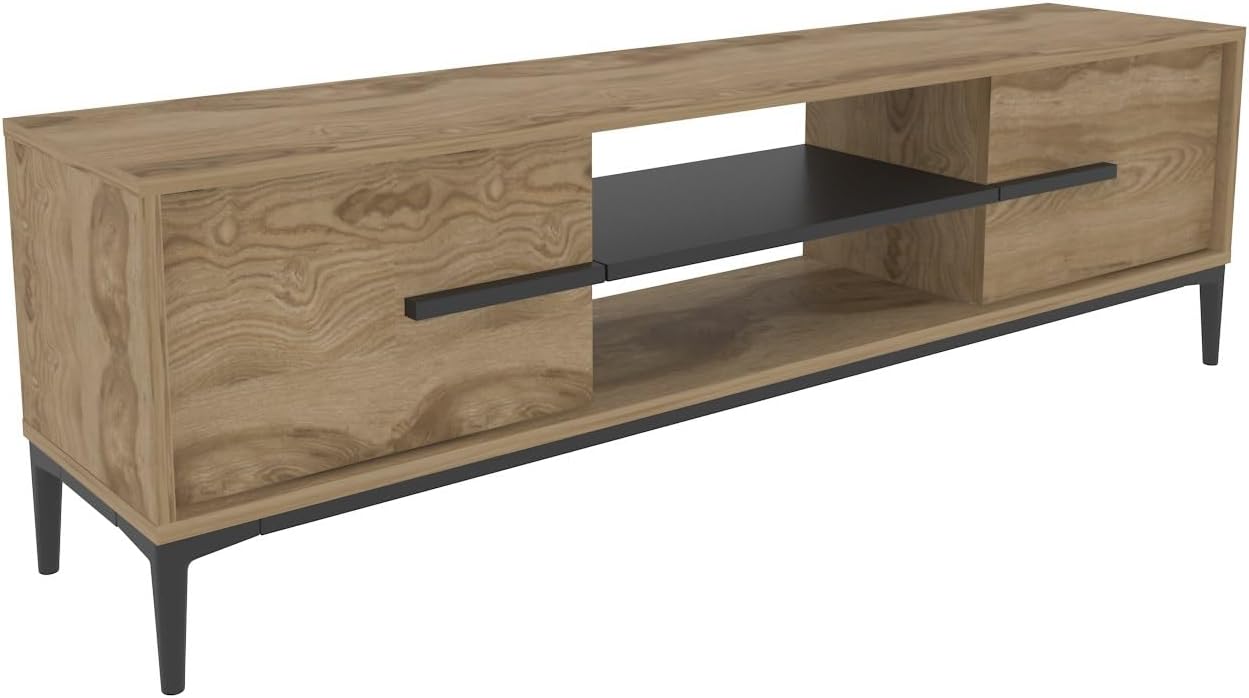 Hanah Home Supporto per TV, melammina, Quercia Nera, Taglia Unica - immagine 4