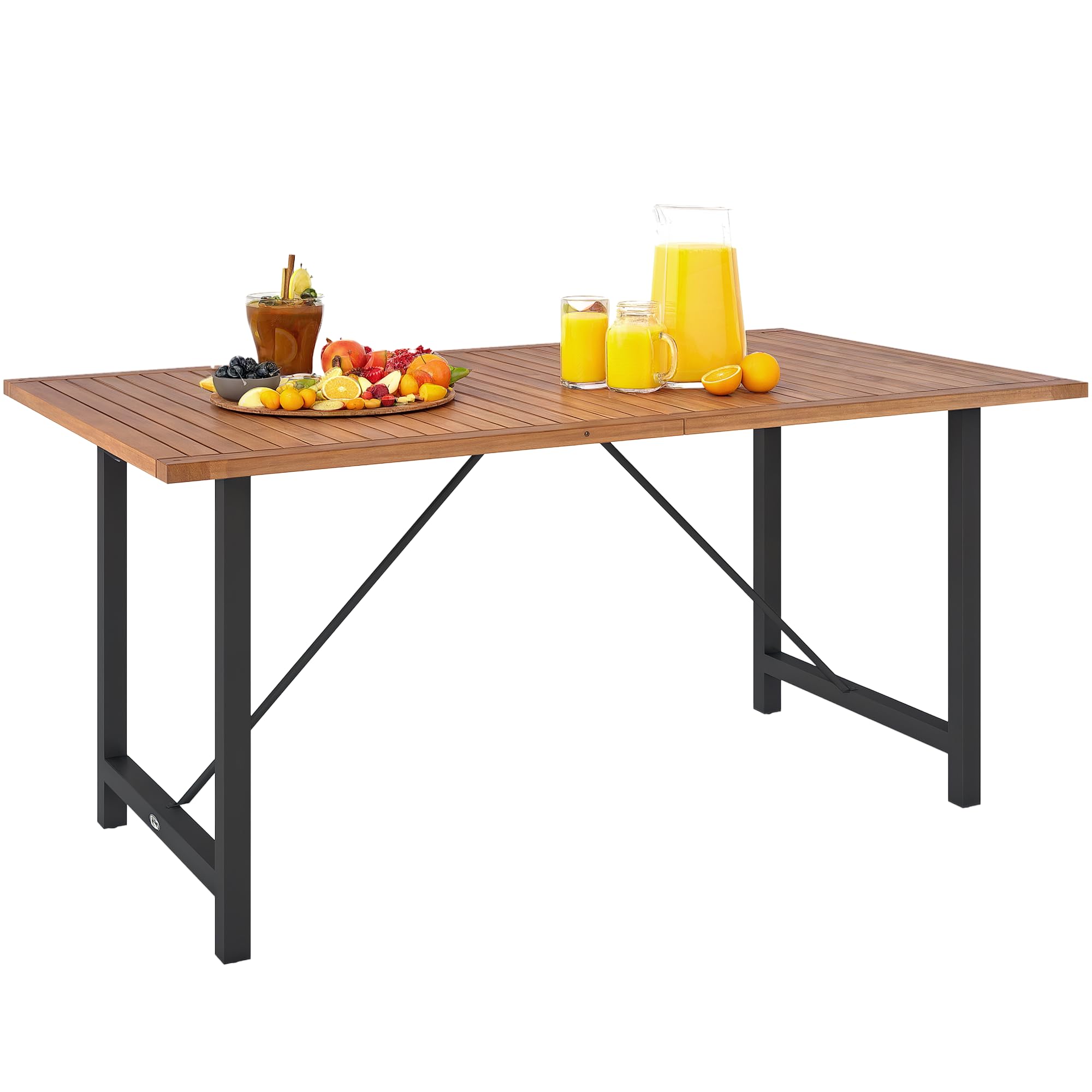 Outsunny Tavolo da Giardino Legno Acacia e Acciaio
