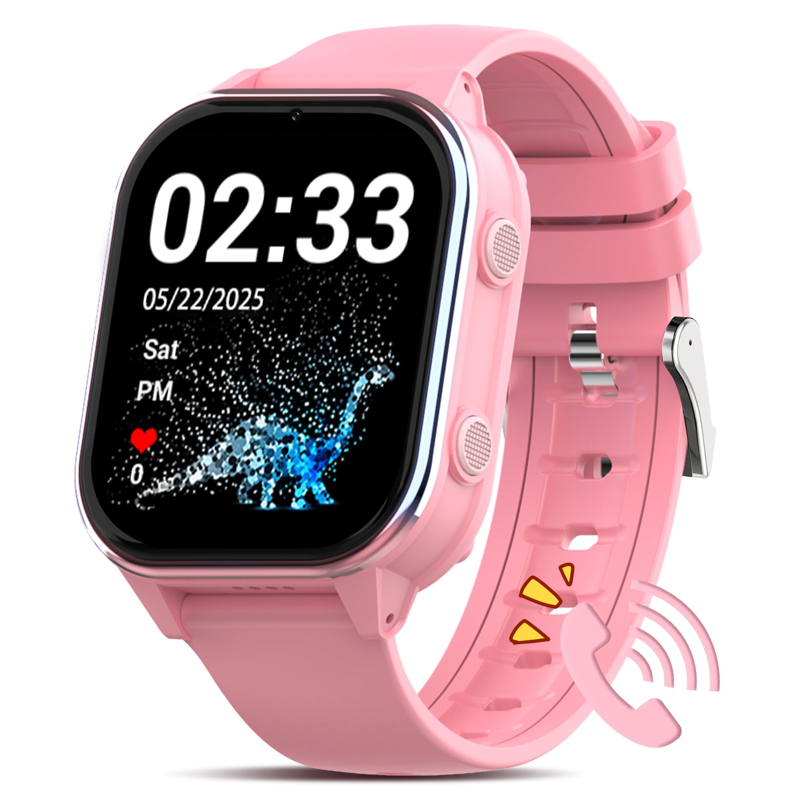 Pthtechus Orologio GPS 4G Smartwatch Bambini, Rosa