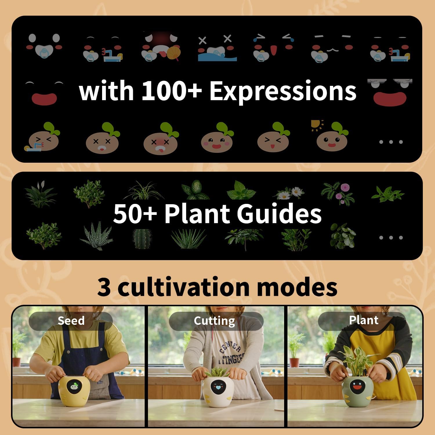 Plantbot Smart Flower Pot Robot con AI, Green - immagine 7