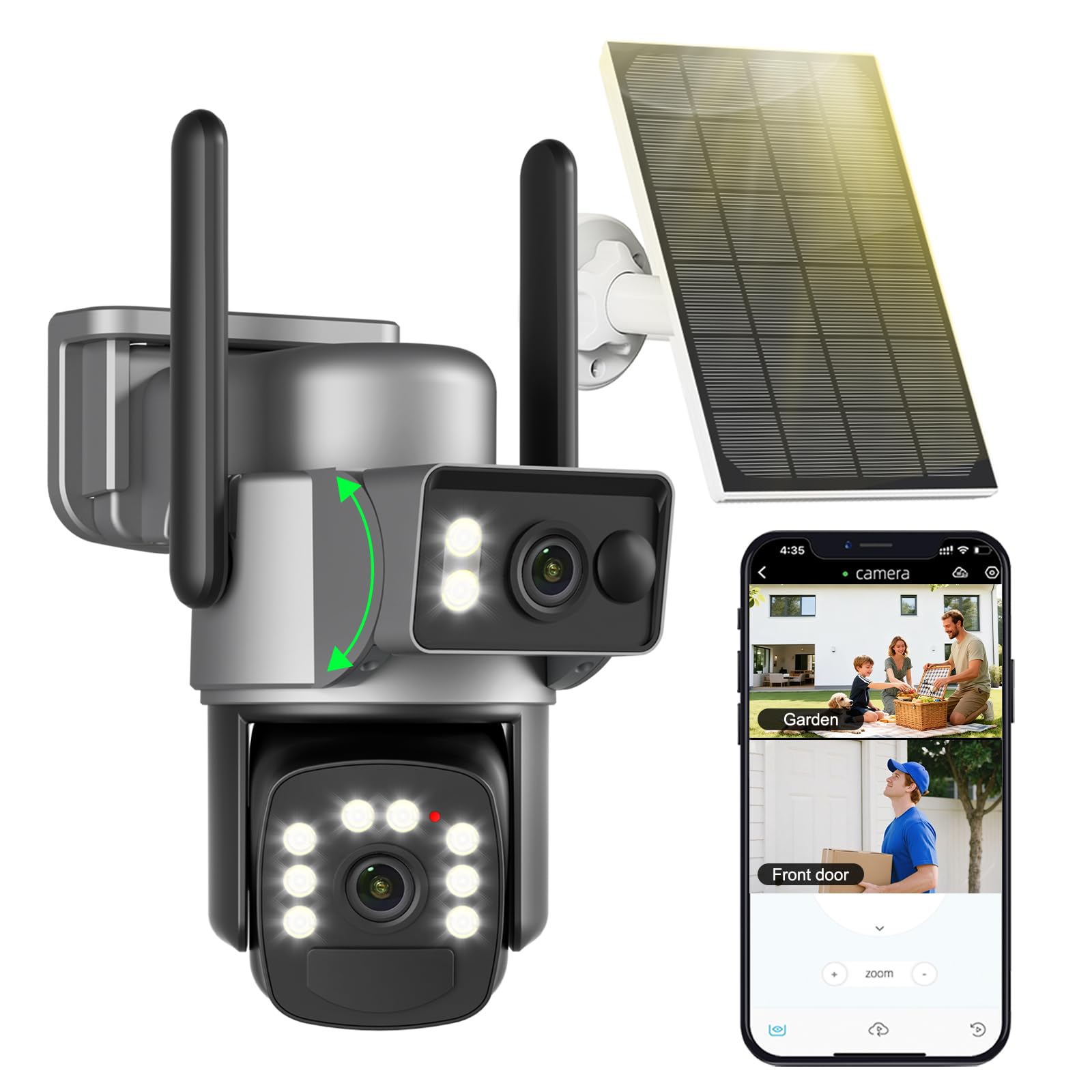 Telecamera Sorveglianza Wi-Fi Esterno 8MP Doppio Obiettivo