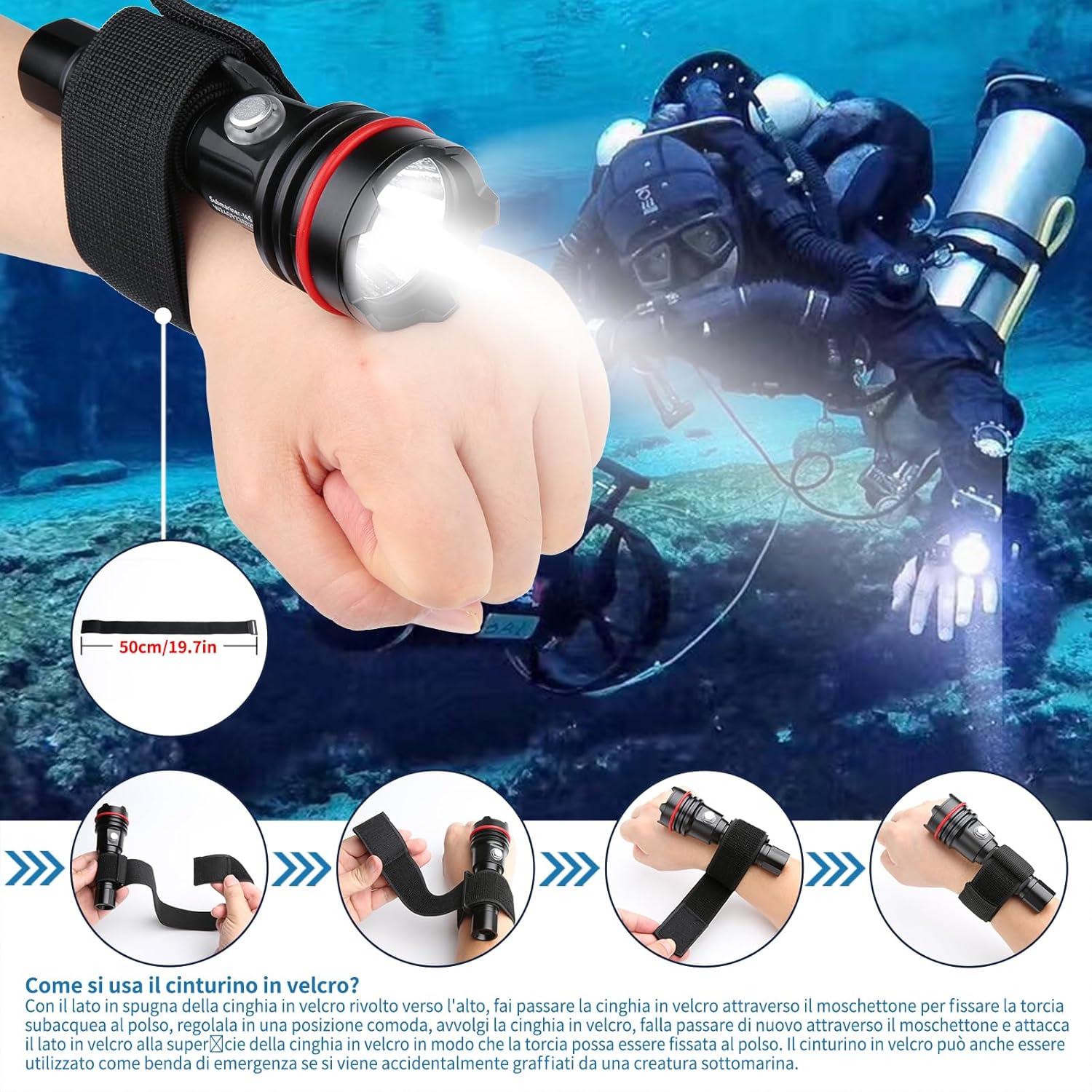 Torcia Subacquea Submariner-14S 2000 Lumen - immagine 6
